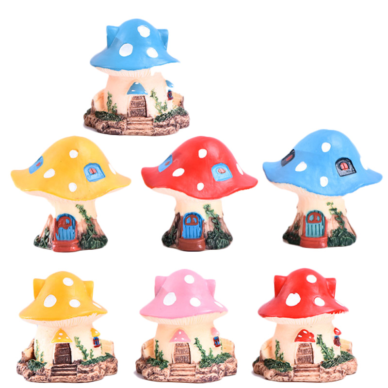 Home Decor Za - カワイイガーデンミニマッシュルーム,1ピース,マイクロレジンフィギュア,手作りの装飾品,妖精の世界の装飾盆栽