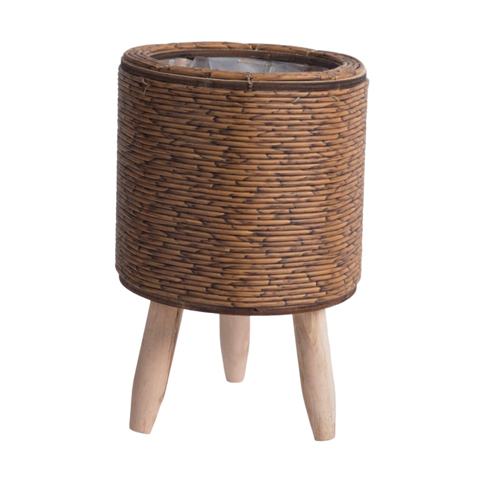 Rattan Plant Basket - 植物展示用の脚付き編みかご2個 - リビングスペース用の籐製植木鉢