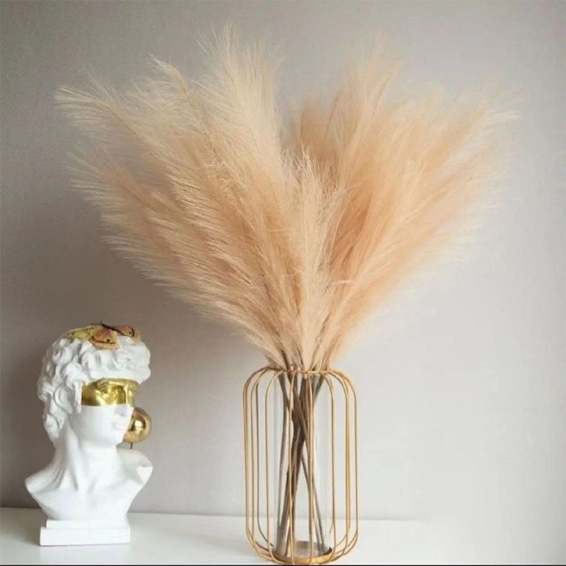 Pampas Grass Decor - 人工肥料,偽のふわふわのハーブ,植物の詰め物,家の自由奔放に生きる装飾,花の配置,10個