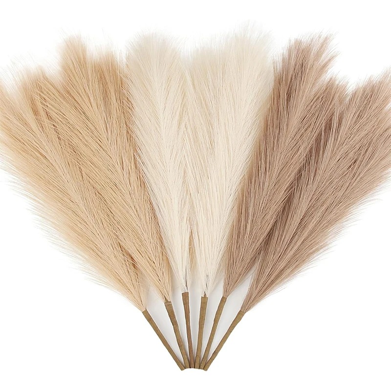 Pampas Grass Decor - 5/10 個 55 センチメートル人工パンパスグラス装飾ボヘミアンリード DIY フローラルテーブルアレンジフラワーウェディングホームクリスマスデコレーション用
