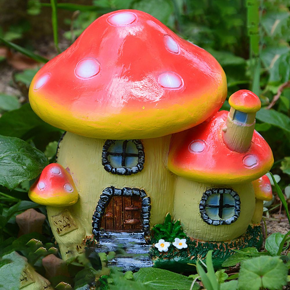 Home Decor Za - キノコの家樹脂庭の妖精の装飾マイクロ風景親友のテラリウム中世の家の城