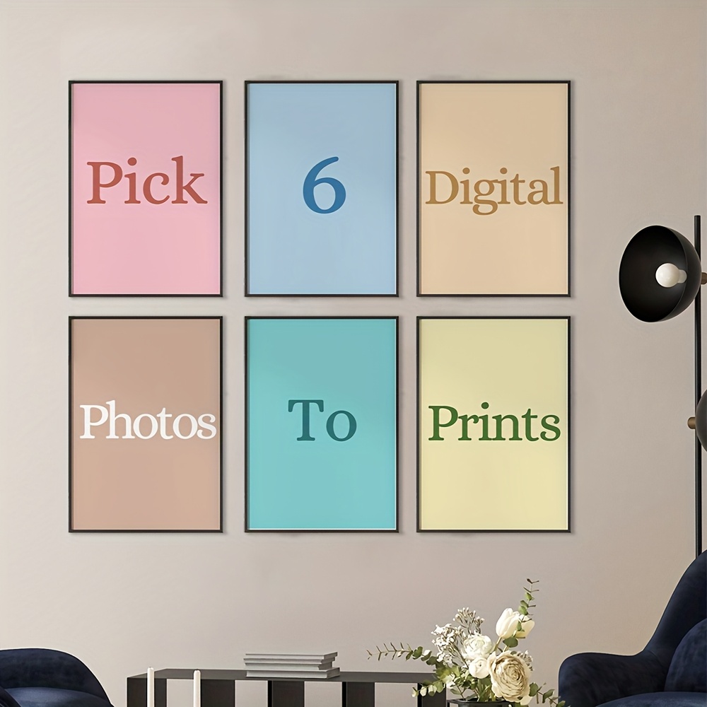 Home Decor Theme - 6枚セット/セット パーソナライズカスタムキャンバスプリント写真 家族、ペット、風景、カップル、結婚式、家の装飾、ポスター、ギフトに最適