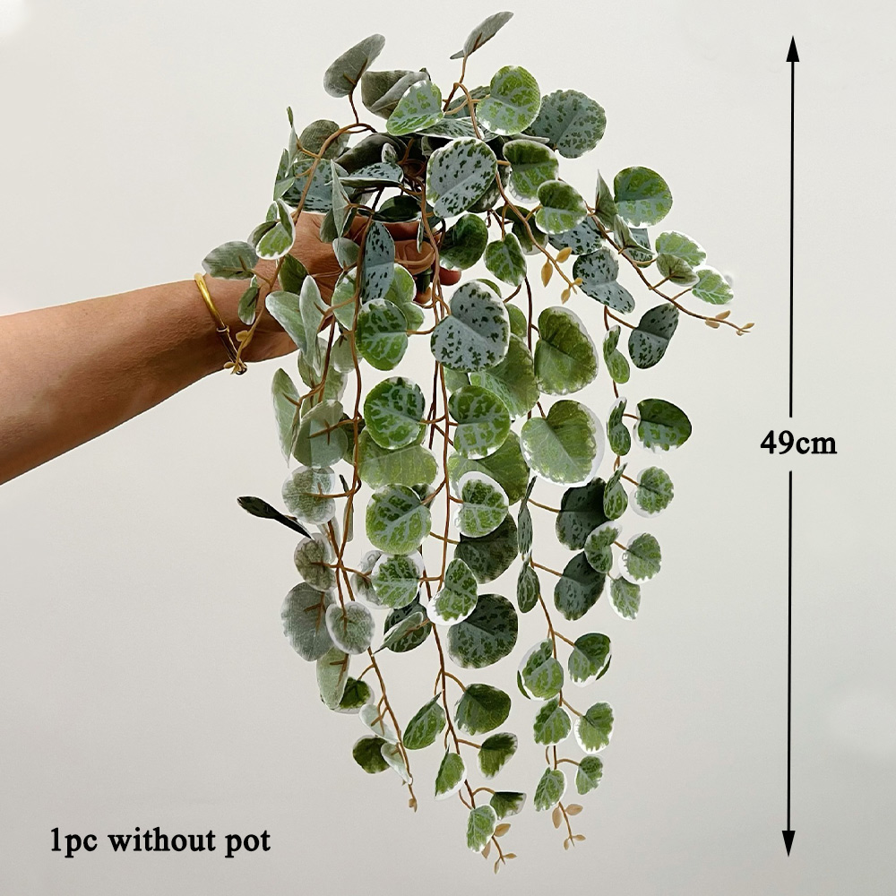 人工ユーカリの葉,偽のつる植物,壁の植物,結婚式のための籐, - Rattan Plant Basket のレビューと価格