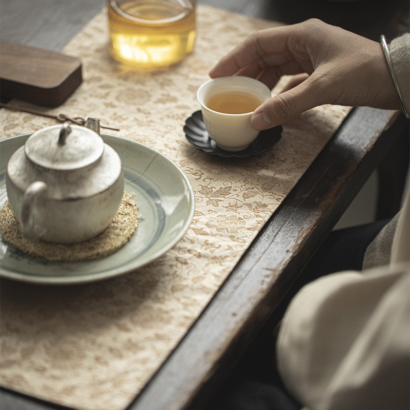 新しい中国風禅ブロケードティーテーブルランナーコットンリネン - Linen Table Runner のレビューと価格