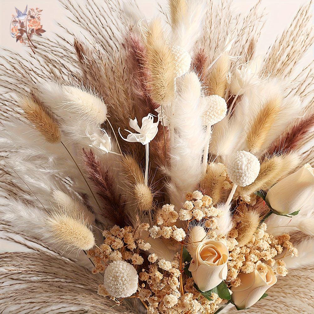 80個入り人工ドライフラワーブーケ、インテリアホームテーブル - Pampas Grass Decor のレビューと価格