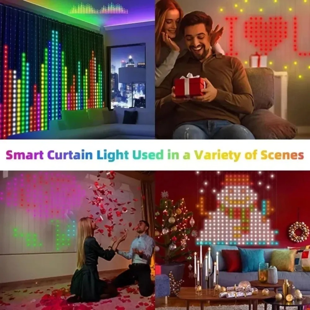 LEDピクセルカーテンライト、Bluetoothアプリで制御 - Home Decor Free App のレビューと価格