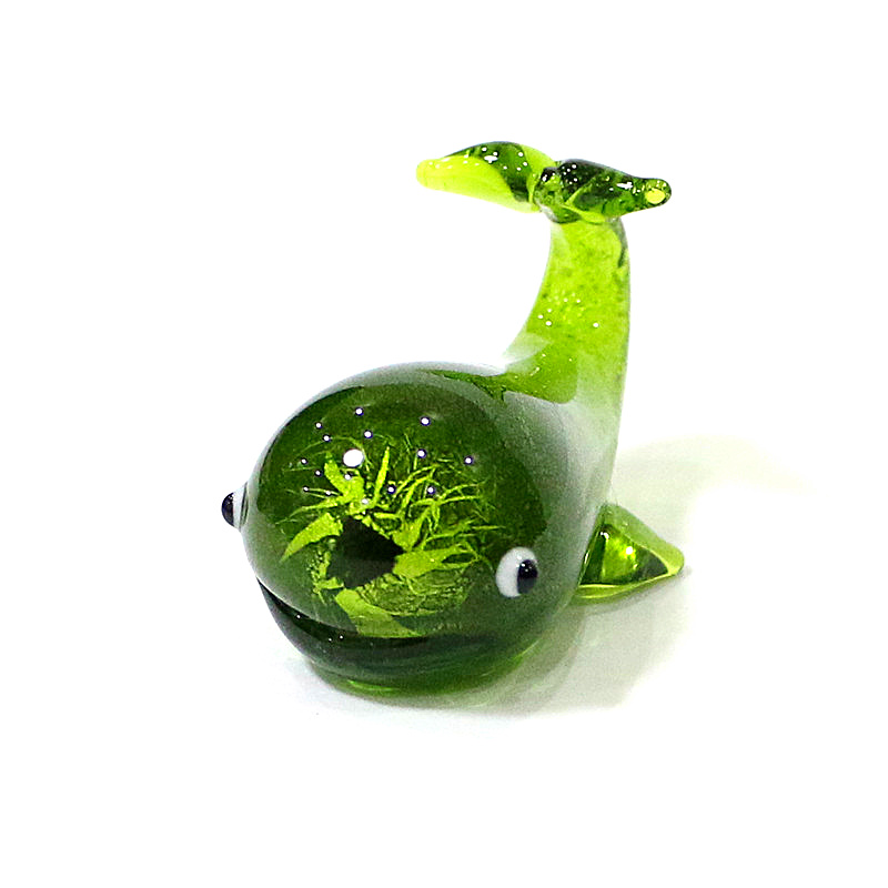 Muranoガラスクジラミニチュア像銀箔工芸かわいい海洋動物 - Home Decor Y2K のレビューと価格