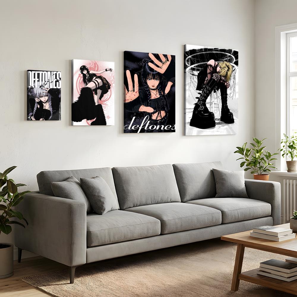 Y2Kゴシックアニメロックガールの額入り壁画HDキャンバスウ - Home Decor Y2K のレビューと価格