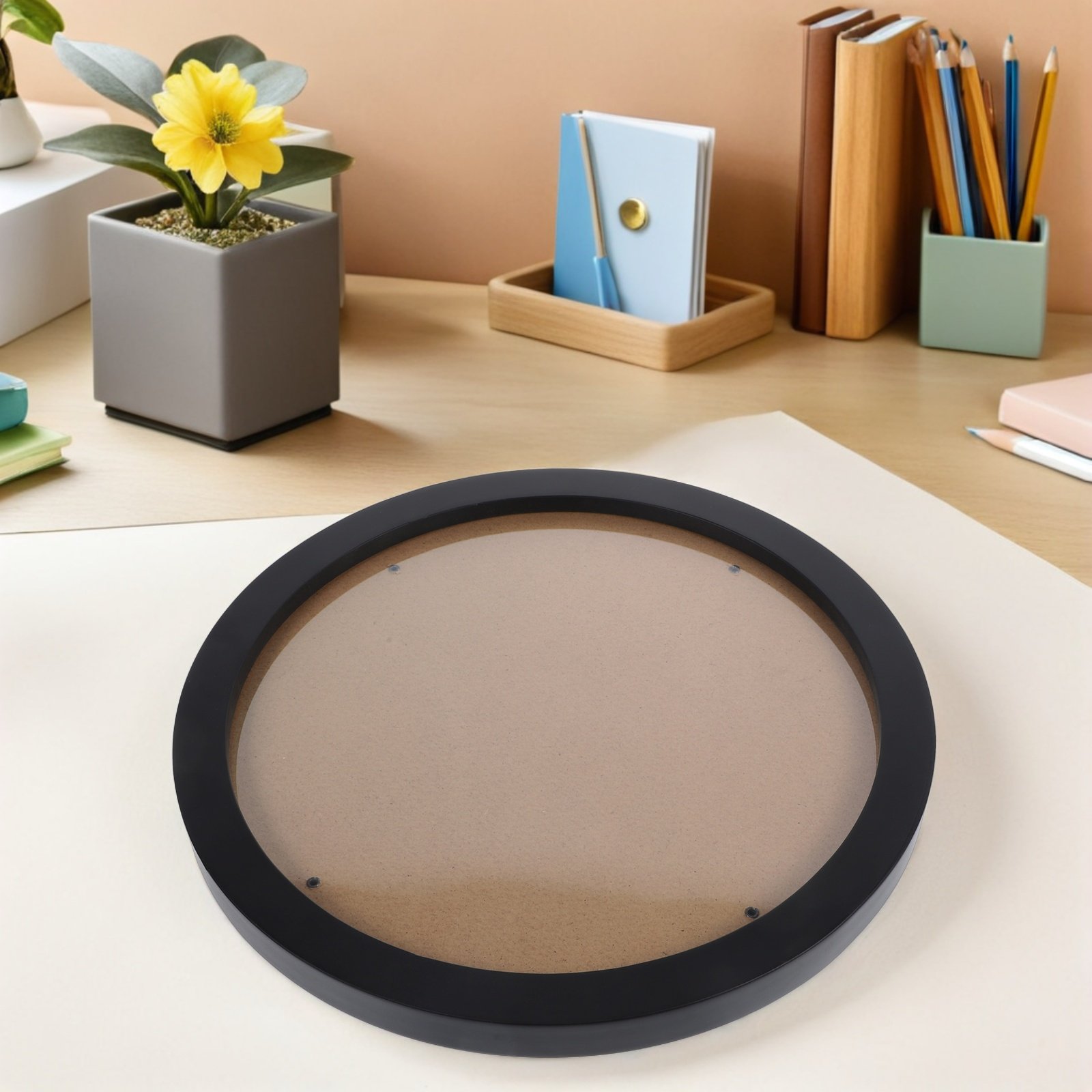 ラウンド刺繍ディスプレイフレーム 14インチ 壁掛けピクチャ - Bamboo Photo Frame のレビューと価格