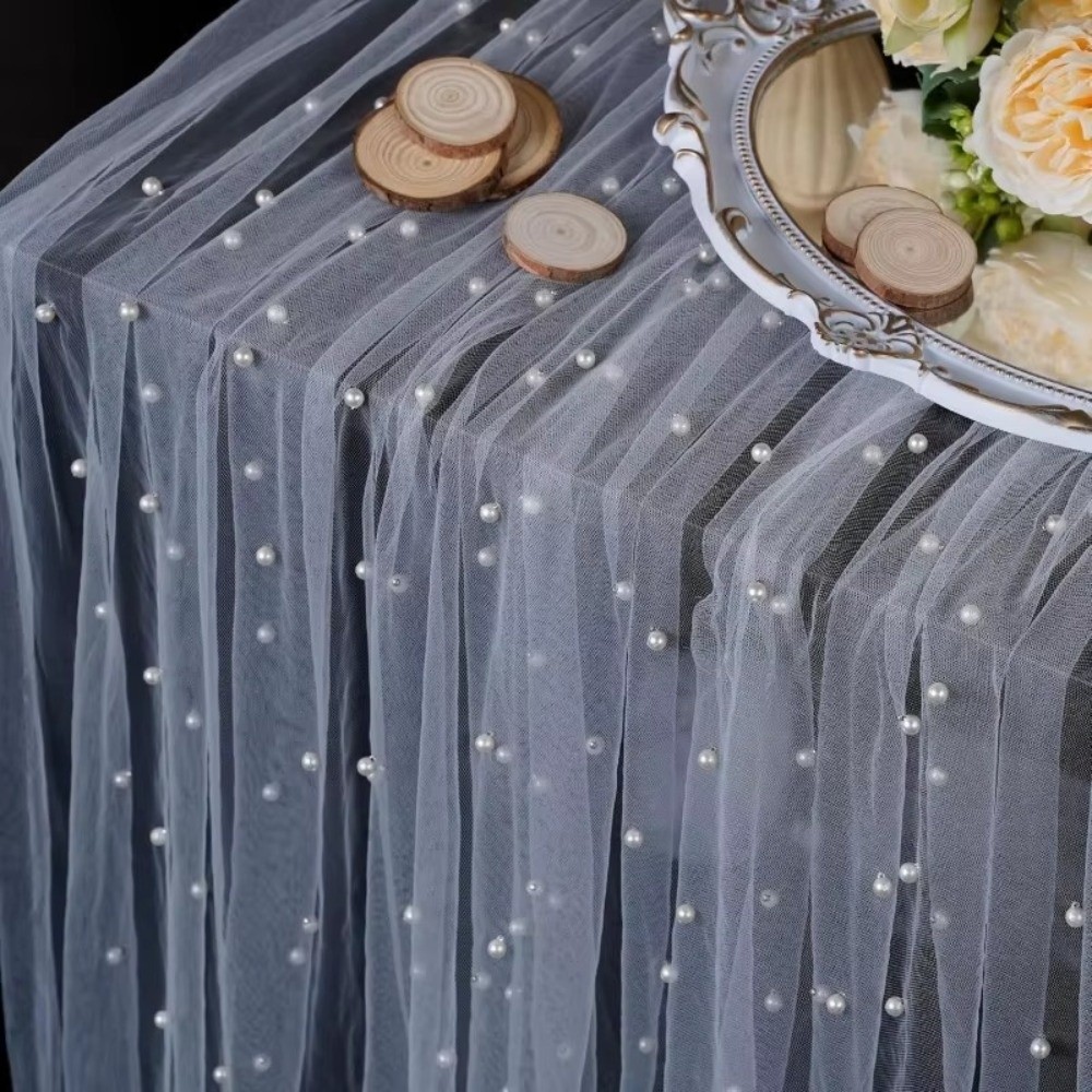 夢のような豪華なウェディングテーブルランナー半透明マルチカラ - Linen Table Runner のレビューと価格