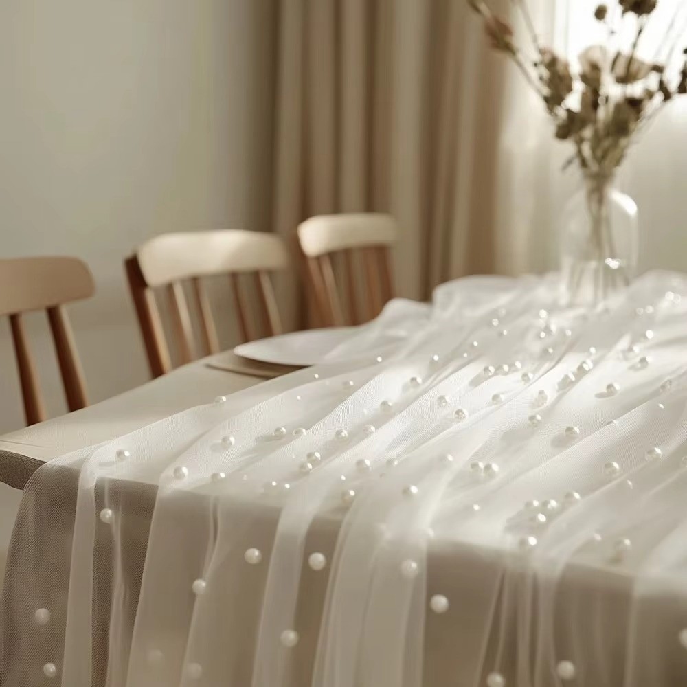 夢のような豪華なウェディングテーブルランナー半透明マルチカラ - Linen Table Runner のレビューと価格