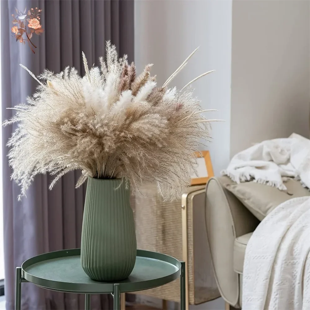 88本の天然ふわふわドライパンパスグラス装飾花束、北欧風ホー - Pampas Grass Decor のレビューと価格