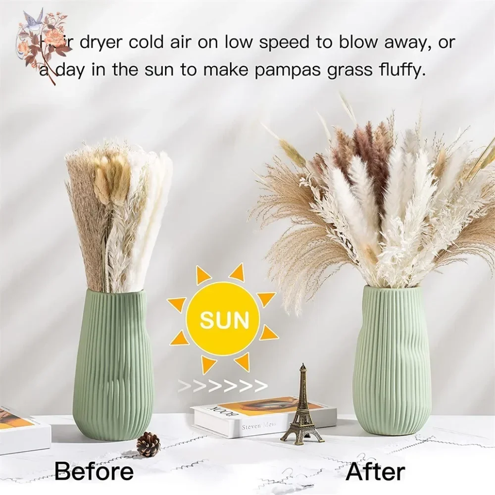 88本の天然ふわふわドライパンパスグラス装飾花束、北欧風ホー - Pampas Grass Decor のレビューと価格