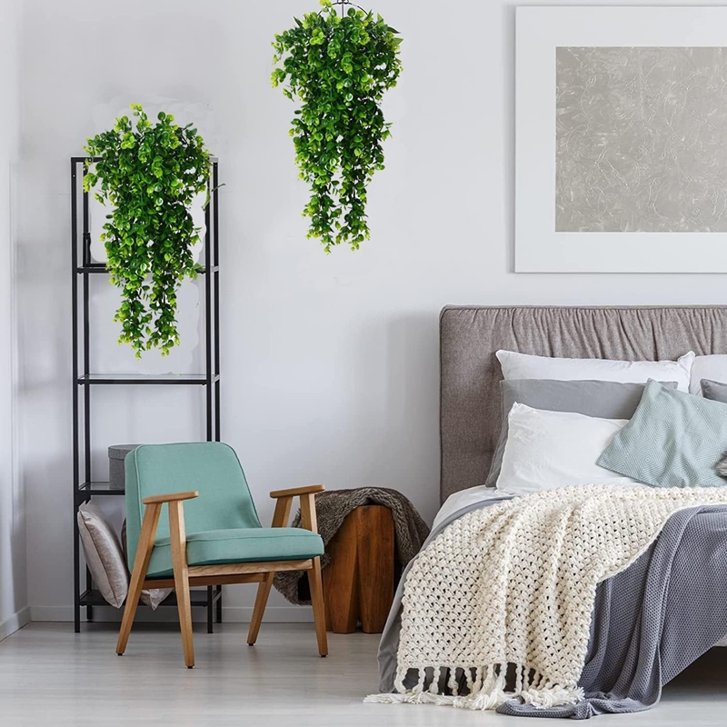 1 個人工 5 フォーク籐ユーカリ壁掛けシミュレーション緑偽 - Rattan Plant Basket のレビューと価格