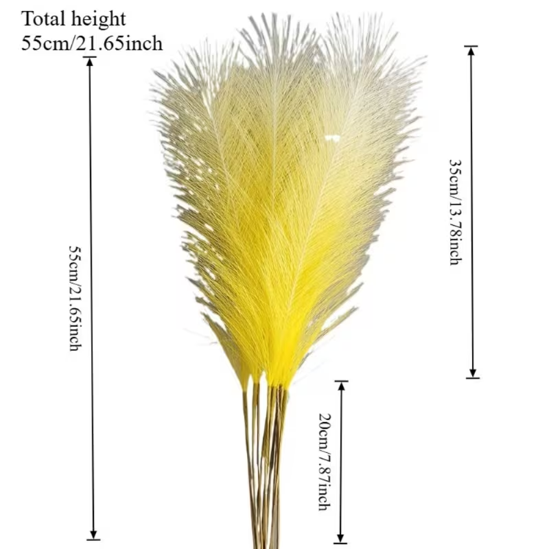 結婚式の装飾用人工カラーパンパスグラス10本、フェイクパンパ - Pampas Grass Decor のレビューと価格