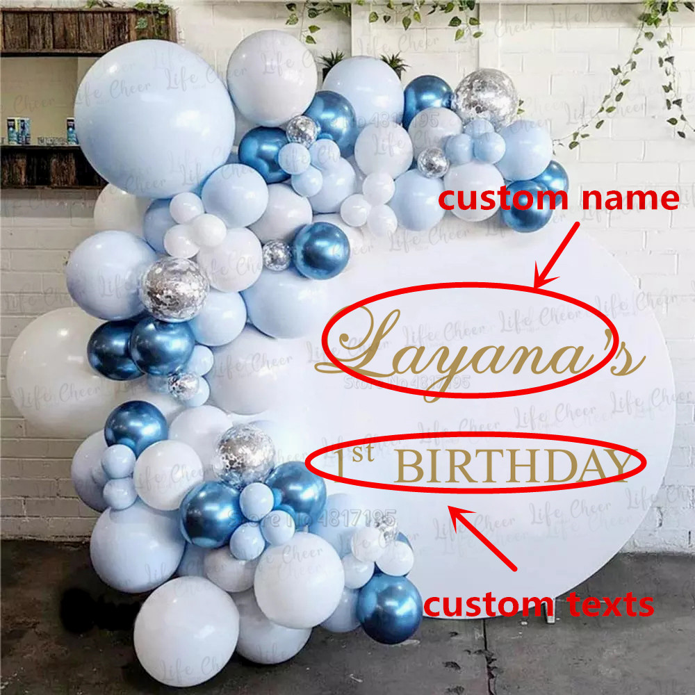 誕生日パーティービニール壁デカールカスタム名とテキスト壁プレ - Home Decor Indonesia のレビューと価格