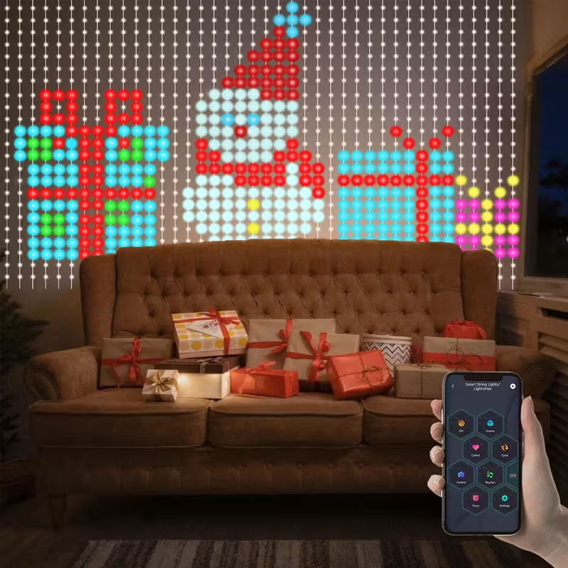 1/2個 400LEDスマートカーテンライト クリスマスライ - Home Decor Free App のレビューと価格