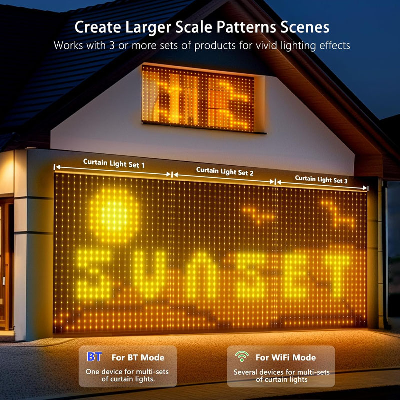 1/2個 400LEDスマートカーテンライト クリスマスライ - Home Decor Free App のレビューと価格