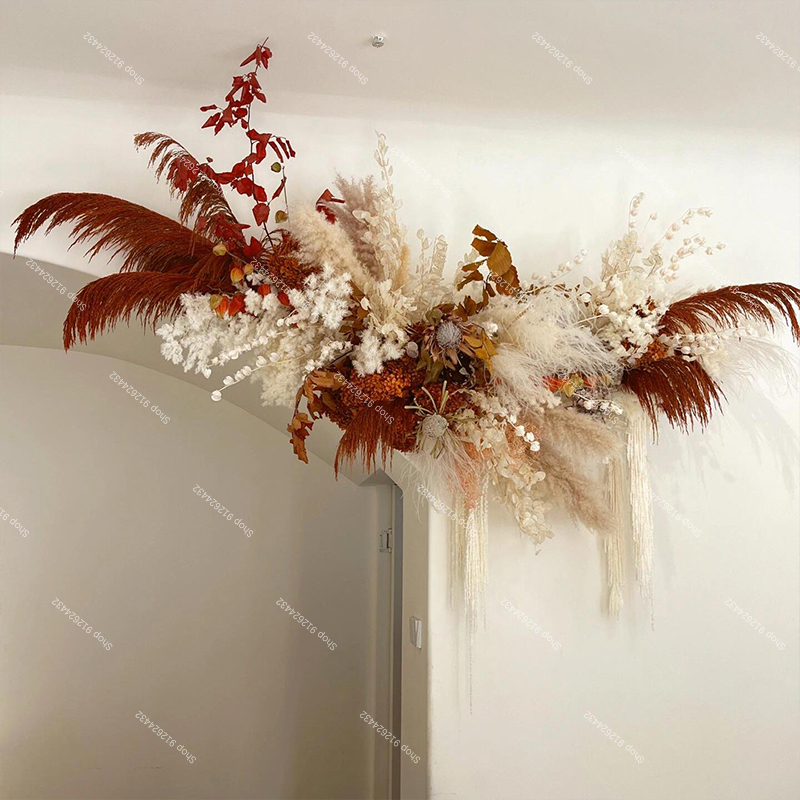 パンパスグラス 造花 ローズ フラワー パームリーフ 人工  - Pampas Grass Decor のレビューと価格