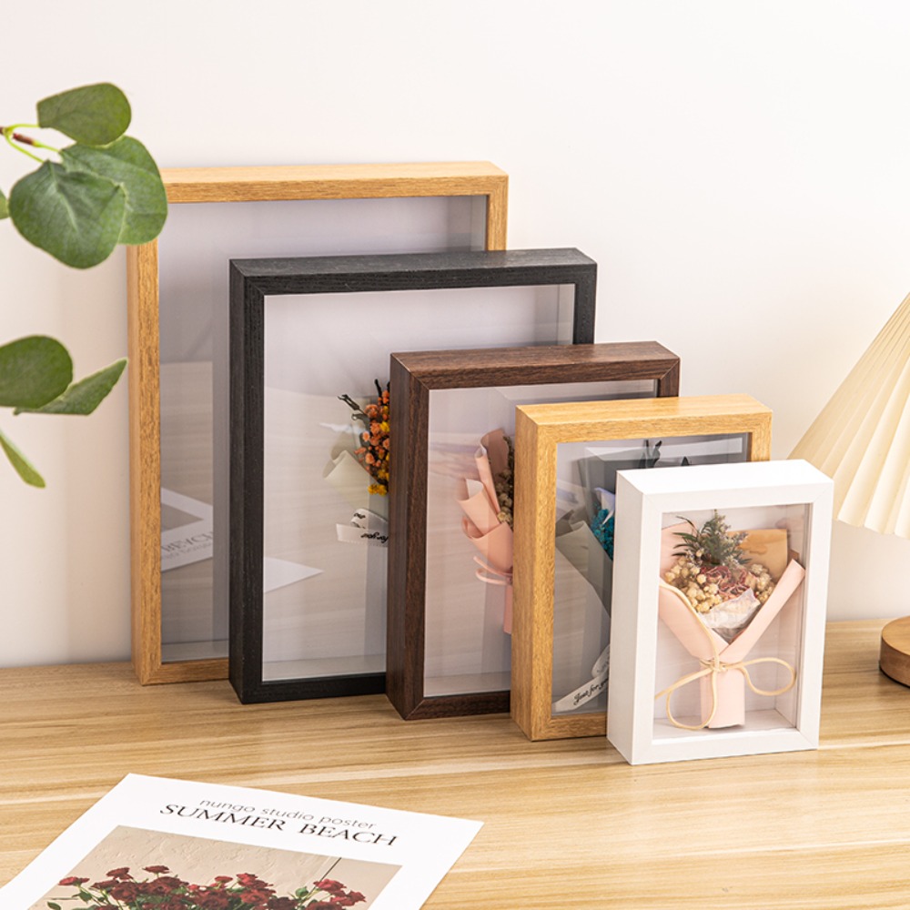 耐久性のあるマルチサイズシャドウボックスフレーム、長方形アク - Bamboo Photo Frame のレビューと価格
