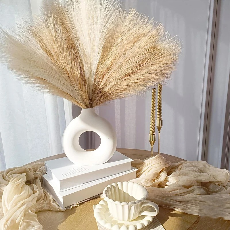5/10 個 55 センチメートル人工パンパスグラス装飾ボヘ - Pampas Grass Decor のレビューと価格