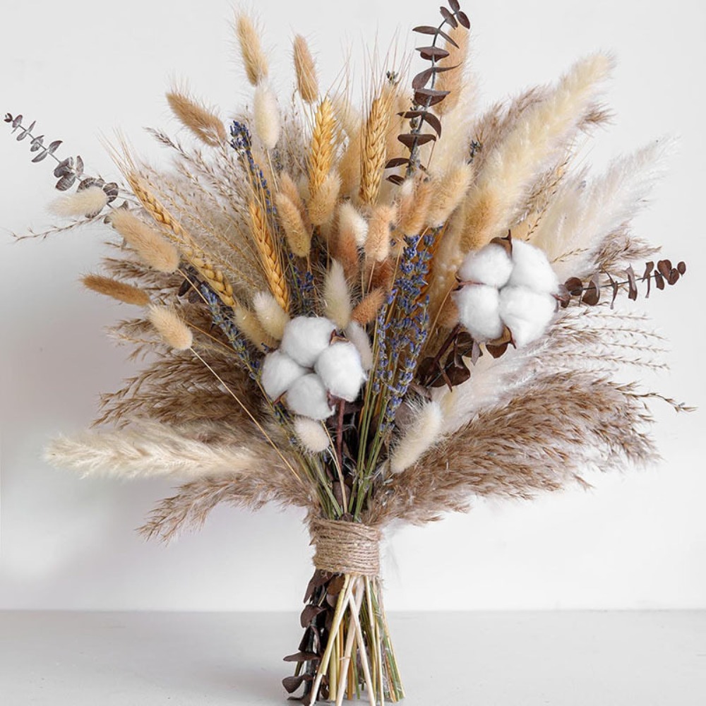 80 個のナチュラルドライフラワーブーケ家の装飾ススキ葦草ウ - Pampas Grass Decor のレビューと価格