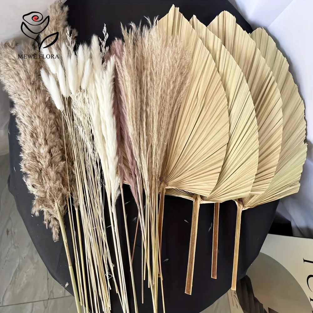 家の装飾のための天然湿地の葦,35個,乾燥した美的花束,コー - Pampas Grass Decor のレビューと価格