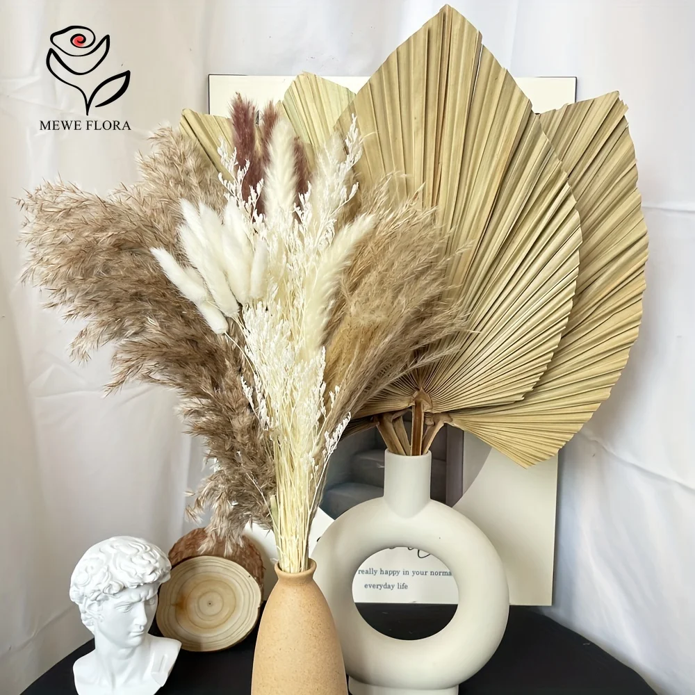 家の装飾のための天然湿地の葦,35個,乾燥した美的花束,コー - Pampas Grass Decor のレビューと価格