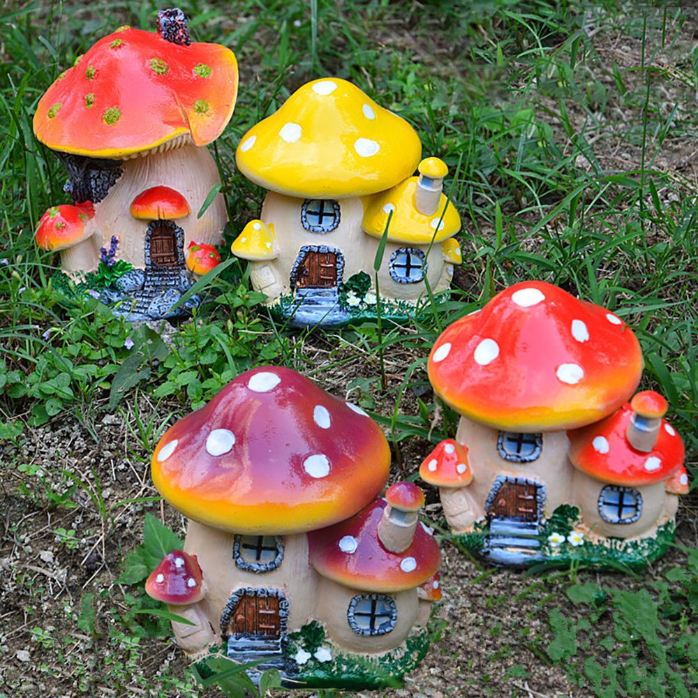 キノコの家樹脂庭の妖精の装飾マイクロ風景親友のテラリウム中世 - Home Decor Za のレビューと価格