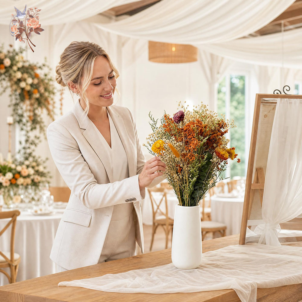 秋のドライフラワーブーケ、ナチュラルオレンジのパンパスグラス - Pampas Grass Decor のレビューと価格