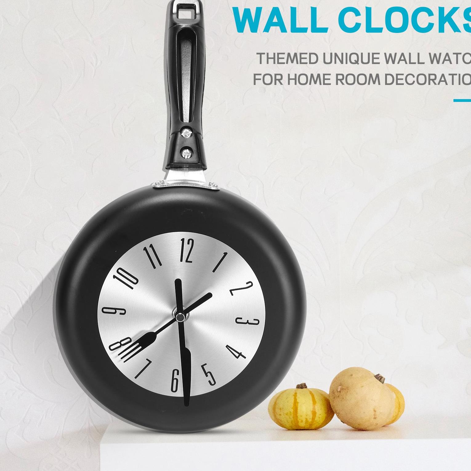 (A95Z) 8インチ フライパンデザイン 壁掛け時計 キッ - Home Decor Theme のレビューと価格