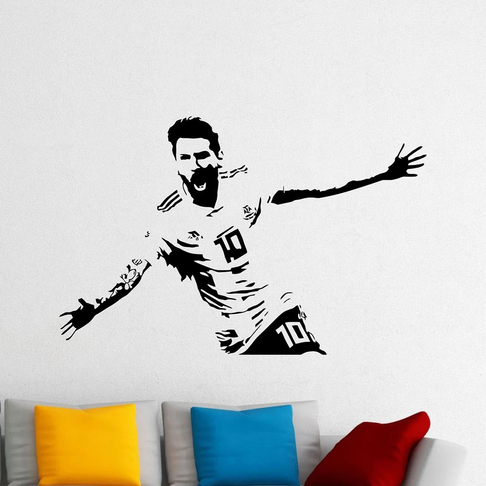 Mesi-サッカー,家の装飾用のビニールステッカー - Home Decor Indonesia のレビューと価格