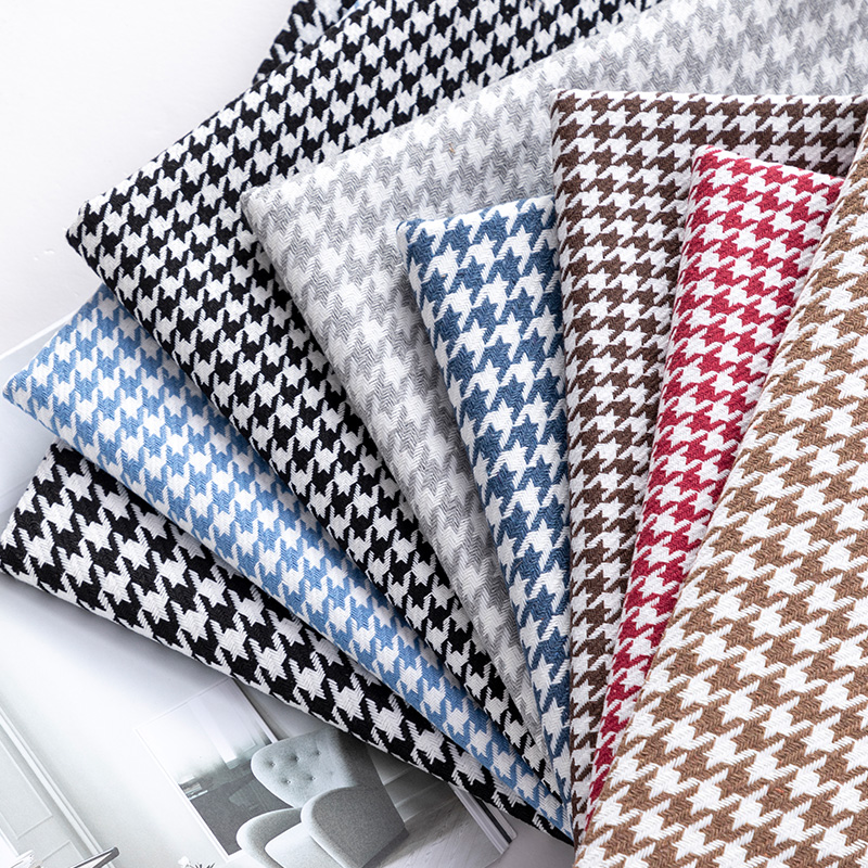 146 センチ幅高級千鳥格子生地綿とリネンの格子縞生地肥厚ソ - Linen Table Runner のレビューと価格