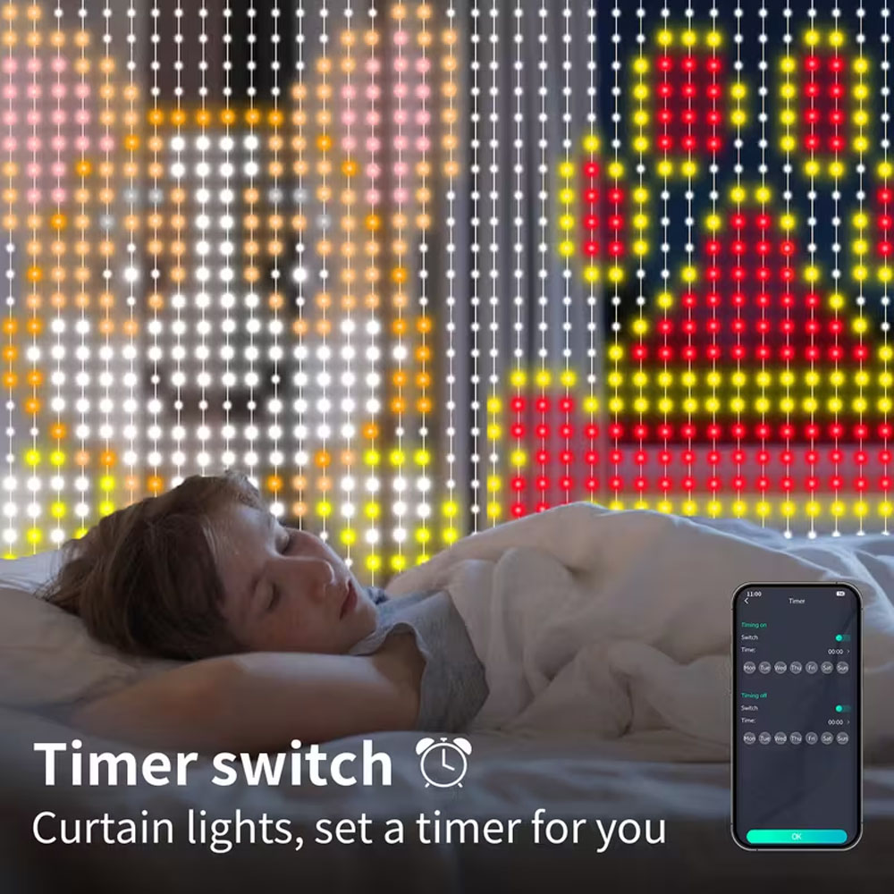 スマートLEDカーテンライト アプリ制御 RGB調光可能 D - Home Decor Free App のレビューと価格