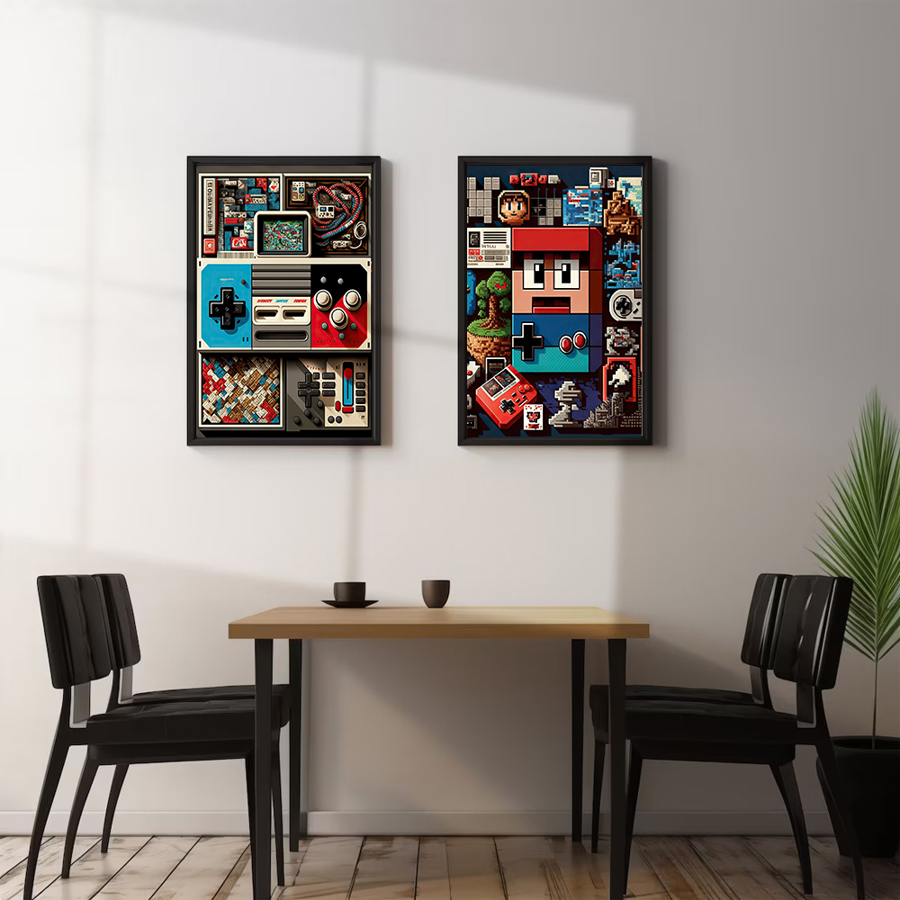ピクセルゲームのポスター,キャンバスプリント,ゲーマーのビデ - Home Decor Za のレビューと価格