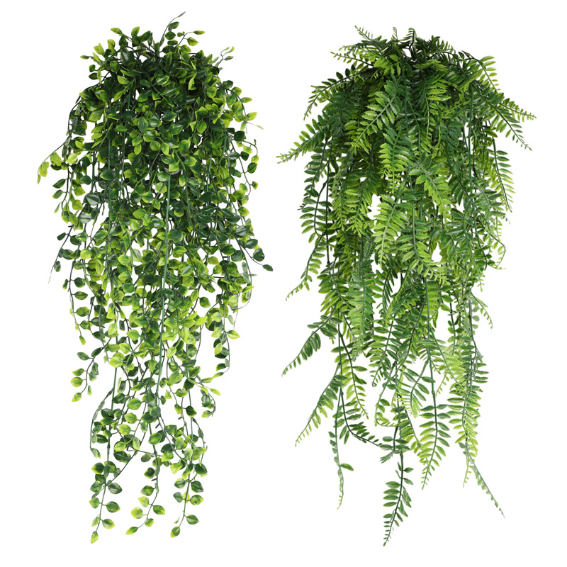 人工植物の吊り下げ、偽籐、柳、家の庭の装飾、80cm - Rattan Plant Basket のレビューと価格