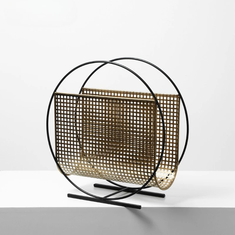 クリエイティブなデザインの、格子状の円形金属製マガジンラック - Home Decor Magazine のレビューと価格