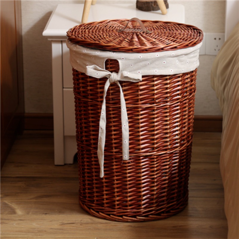 ヴィンテージスタイル籐織汚れた衣類バスケット柳織ランドリーバ - Rattan Plant Basket のレビューと価格