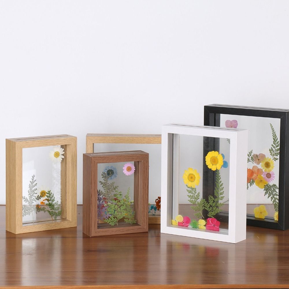 木製ガラス葉標本フレーム透明両面写真表示フレーム厚い紙カット - Bamboo Photo Frame のレビューと価格