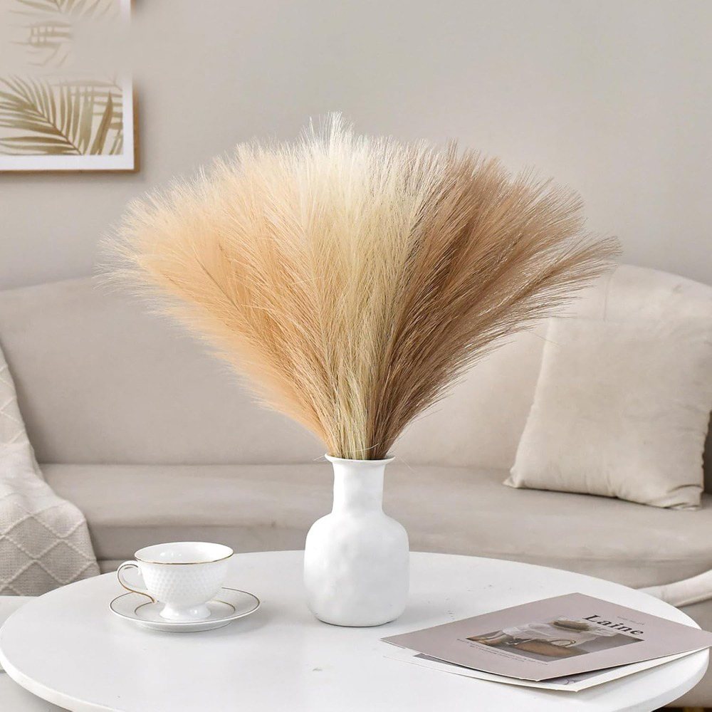 15本入り パンパスグラス 人工茎 リアルな造花 ホームデコ - Pampas Grass Decor のレビューと価格