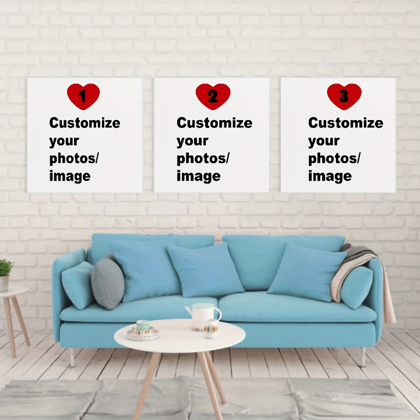3枚セット カスタムスクエアキャンバスポスター パーソナライ - Home Decor Theme のレビューと価格