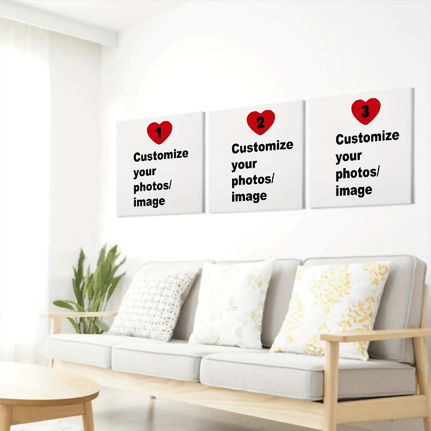 3枚セット カスタムスクエアキャンバスポスター パーソナライ - Home Decor Theme のレビューと価格