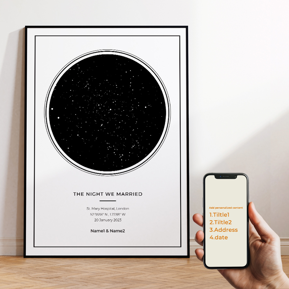 現代風カスタムパーソナライズ夜空星図ウォールアートキャンバス - Home Decor Theme のレビューと価格
