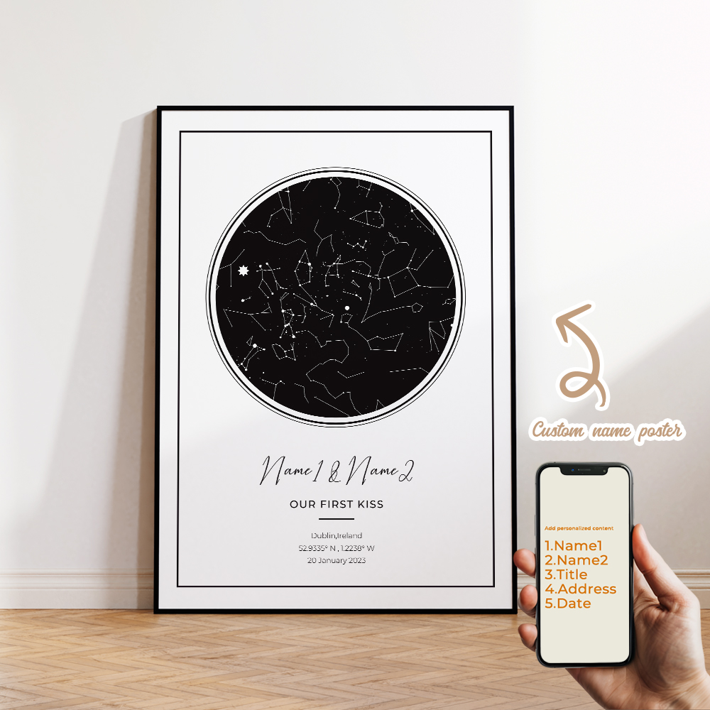現代風カスタムパーソナライズ夜空星図ウォールアートキャンバス - Home Decor Theme のレビューと価格