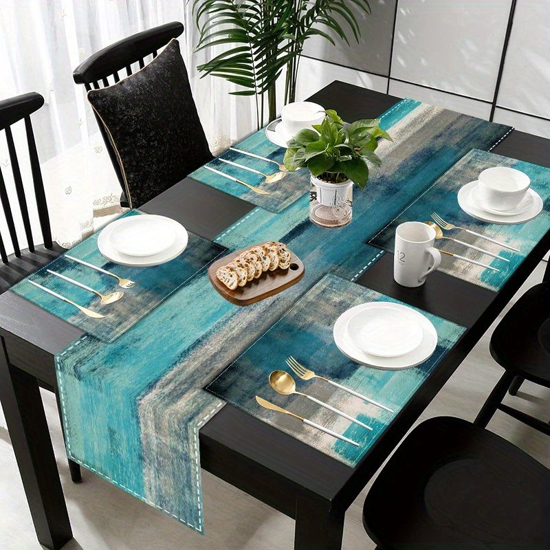 VIKAMA モランディ アブストラクト インク テーブルラ - Linen Table Runner のレビューと価格