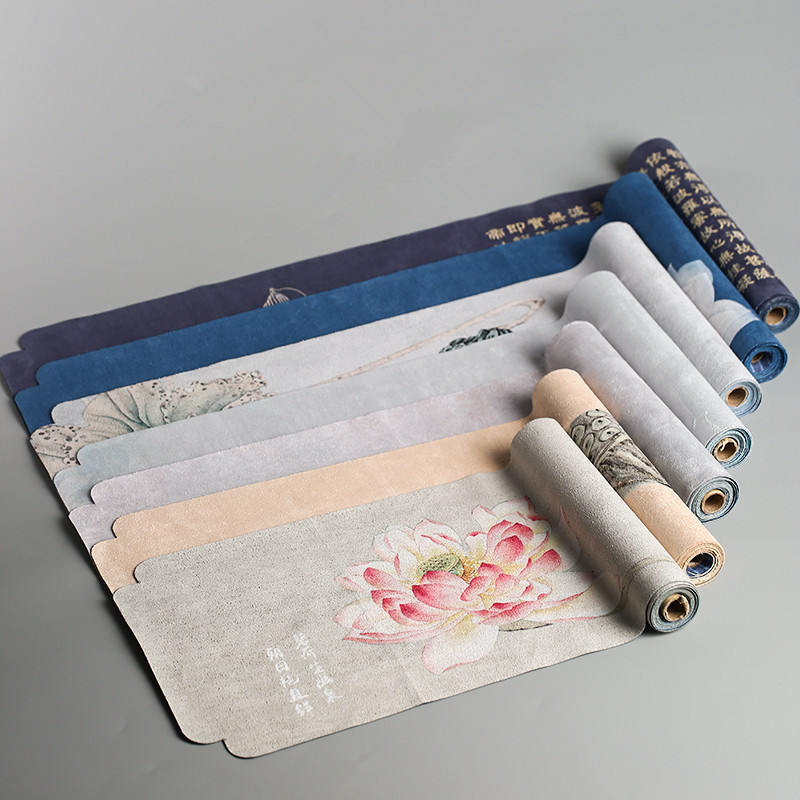 コットンリネン製テーブルランナー、中国風クリアロータス柄スエ - Linen Table Runner のレビューと価格