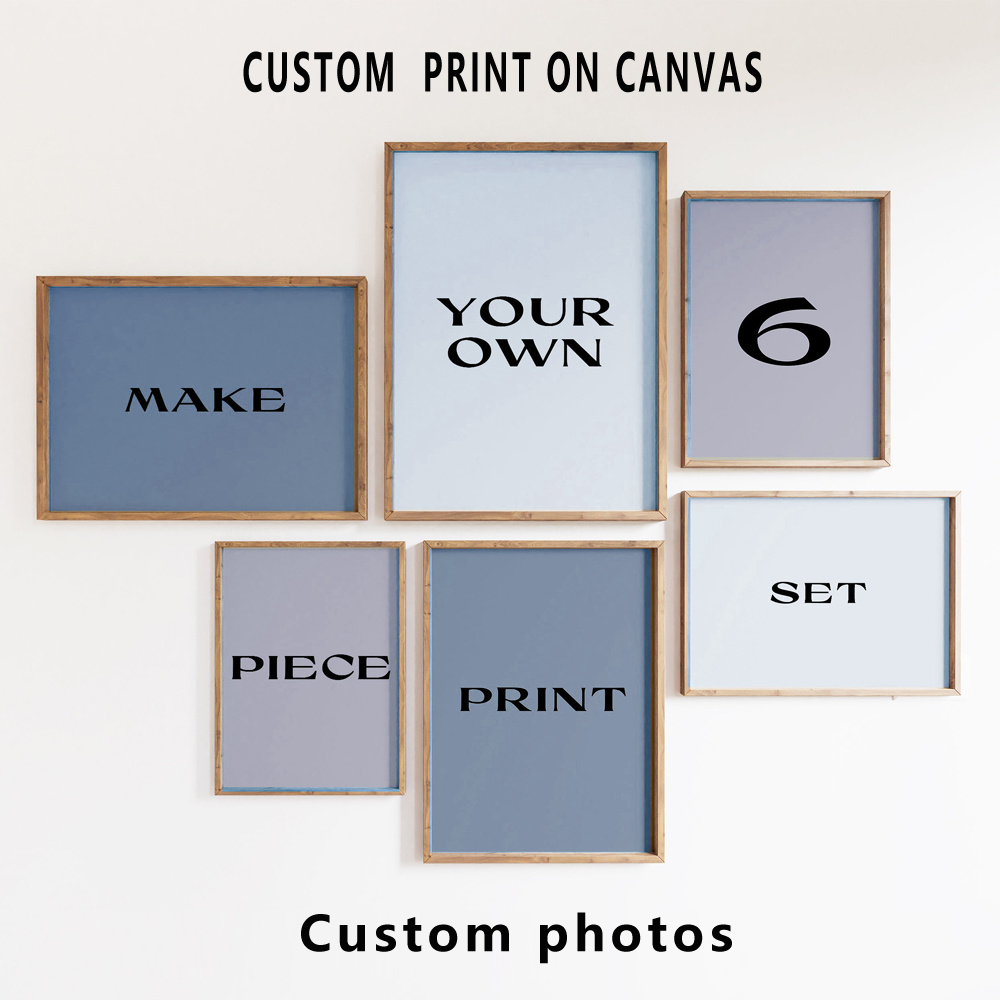 6 ピース/セットカスタムキャンバスプリント写真壁アートパー - Home Decor Theme のレビューと価格