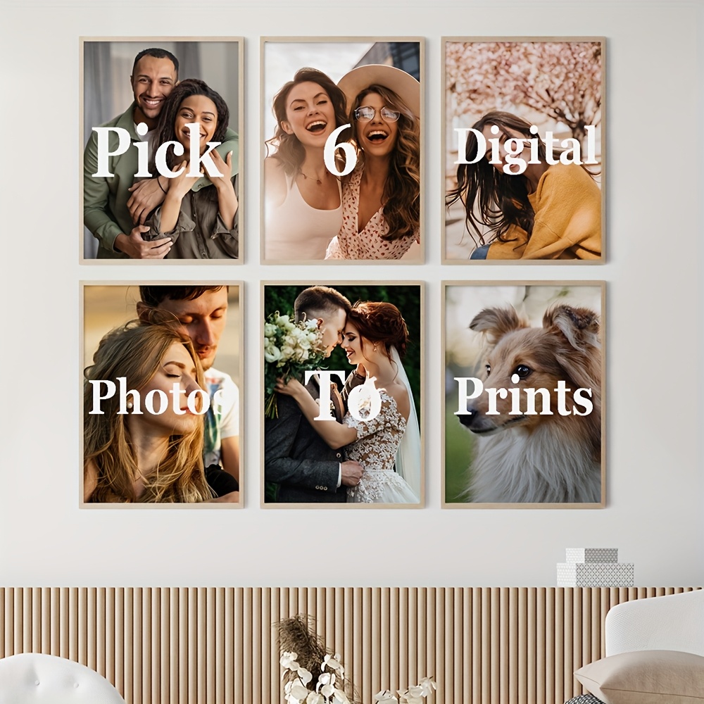6 ピース/セットカスタムキャンバスプリント写真壁アートパー - Home Decor Theme のレビューと価格