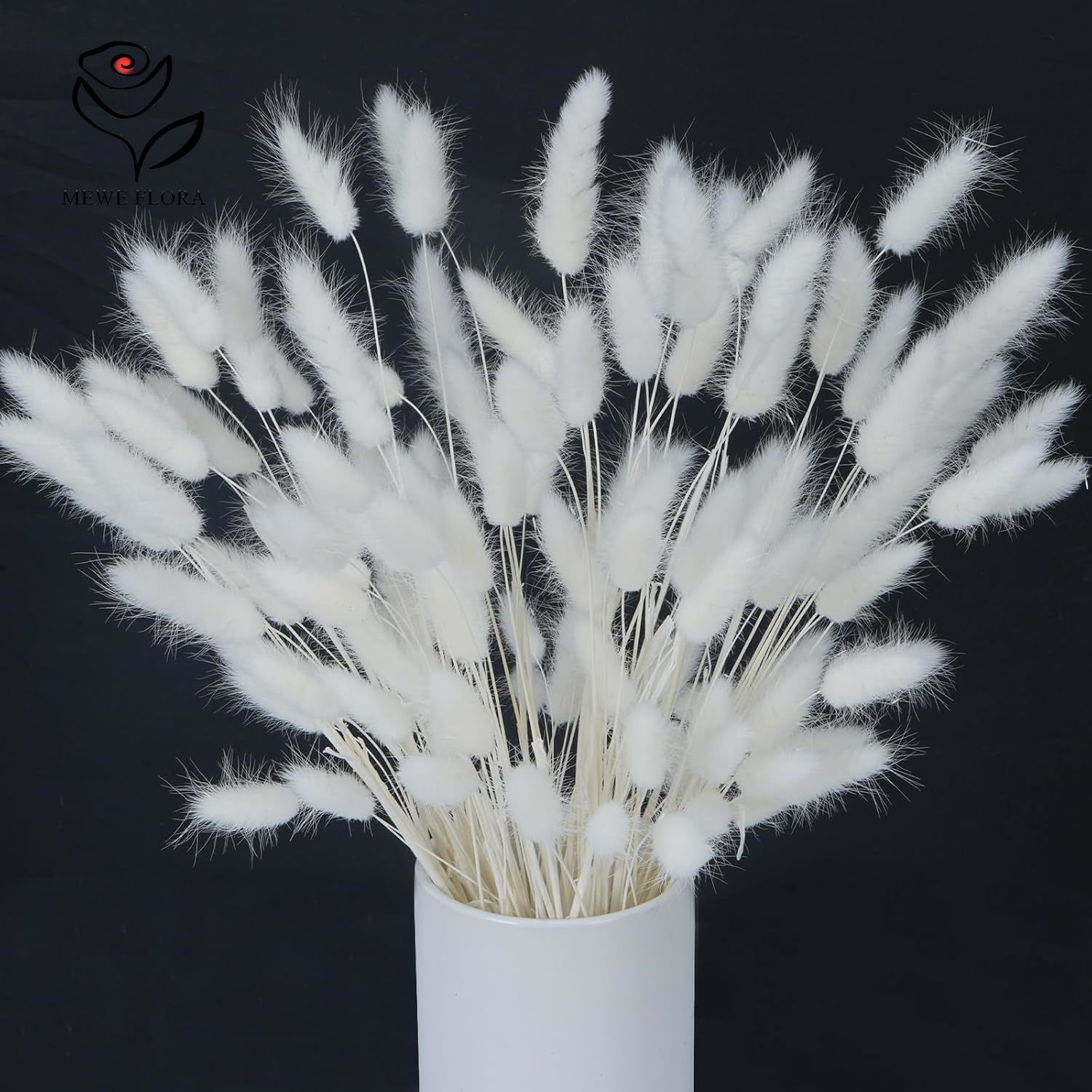 150個入り ホワイト ナチュラル ふわふわ ラビットテール - Pampas Grass Decor のレビューと価格